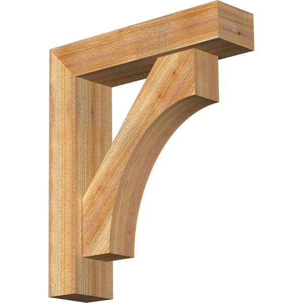 Ekena Millwork Westlake Block Rough Sawn Bracket w/ Offset Brace, Western Red Cedar, 6"W x 24"D x 28"H BKT0604X24X28WTL05RWR - main